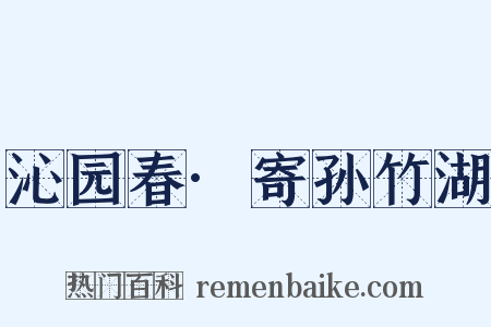 沁园春·寄孙竹湖是什么意思的图片